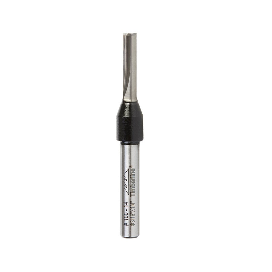 Fresa Recta 2 Filos 3/16" con Vástago 1/4" Timberline 100-14