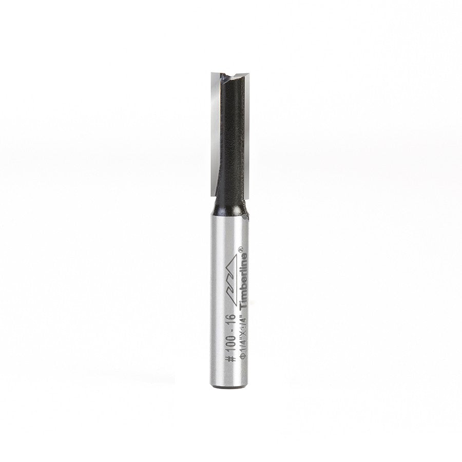 Fresa Recta 2 Filos 1/4" con Vástago 1/4" Timberline 100-16