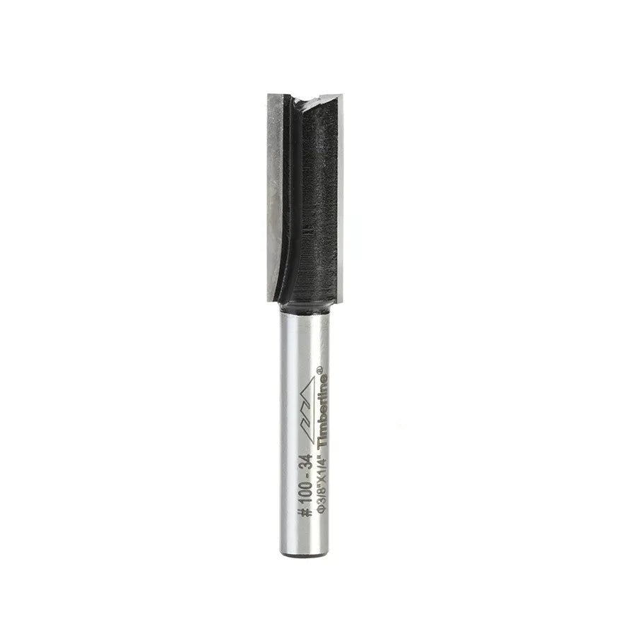 Fresa Recta 2 Filos 3/8" con Vástago 1/4" Timberline 100-34