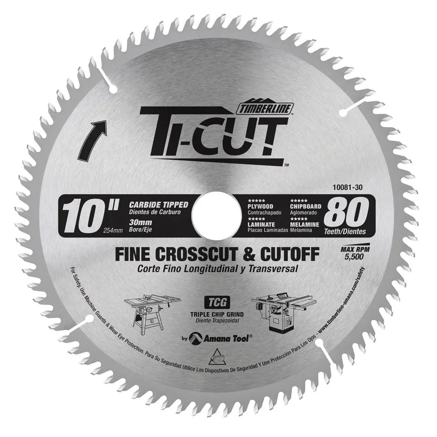 Disco Sierra Circular 10" x 30mm 80T TCG Timberline 10081-30
