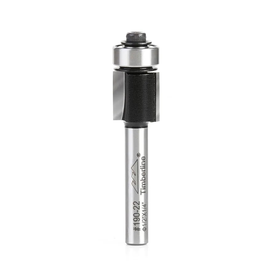Fresa Recta Copiadora 2 Filos 1/2" con Vástago 1/4" Timberline 190-22