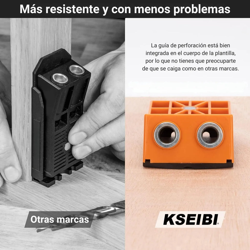 Kit Guía de Perforación para Uniones Ocultas en Madera 125 Piezas Kseibi