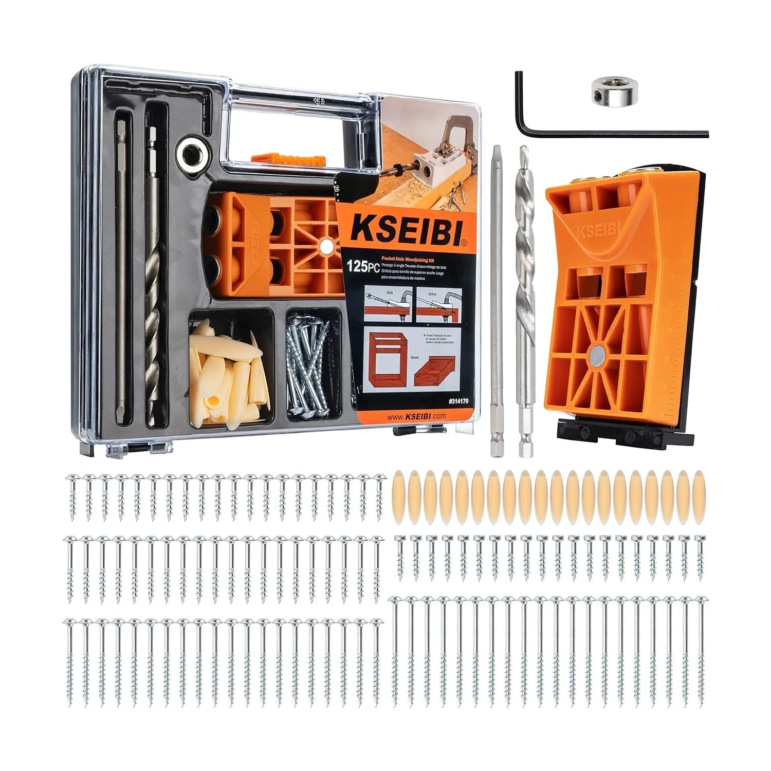 Kit Guía Perforación para Uniones Ocultas en Madera 125 Piezas Kseibi ...