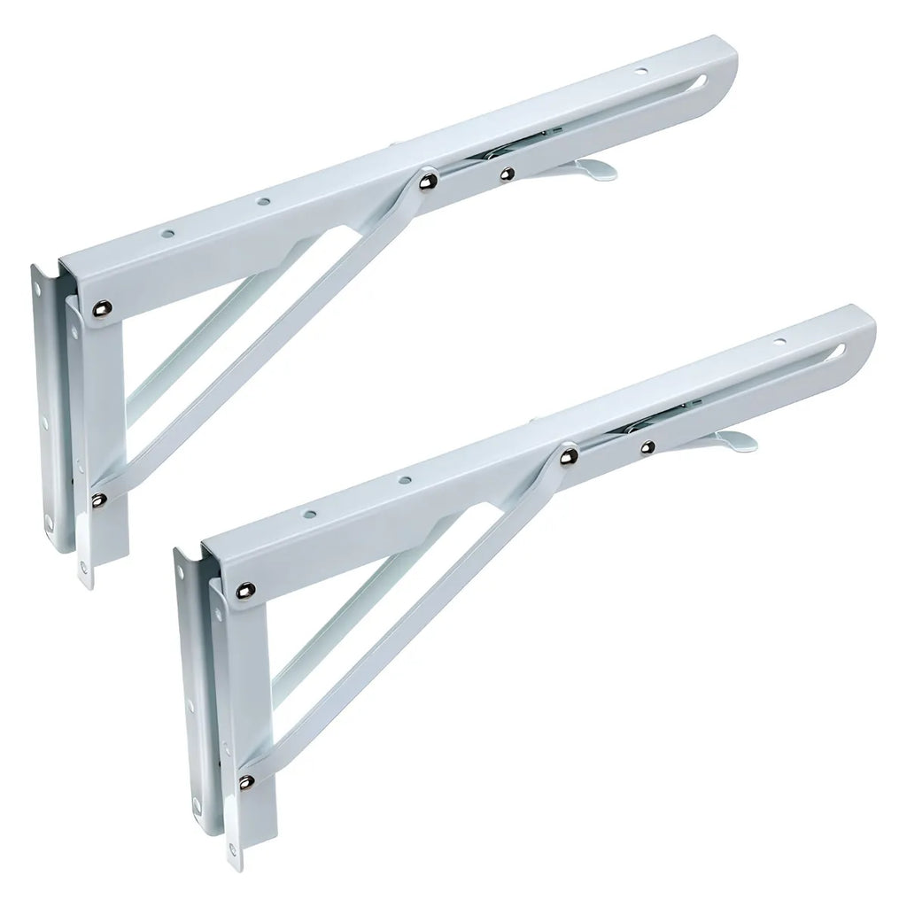 Set 2 Escuadras Soportes Abatibles Plegables Blancas