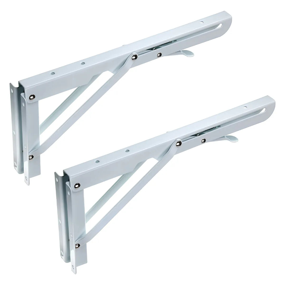 Set 2 Escuadras Soportes Abatibles Plegables Blancas