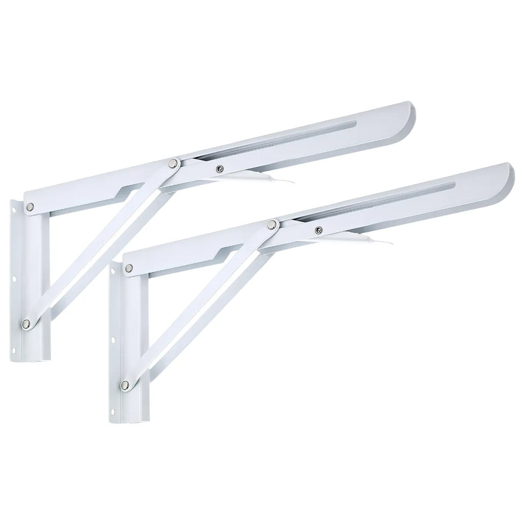 Set 2 Escuadras Soportes Abatibles Plegables Blancas