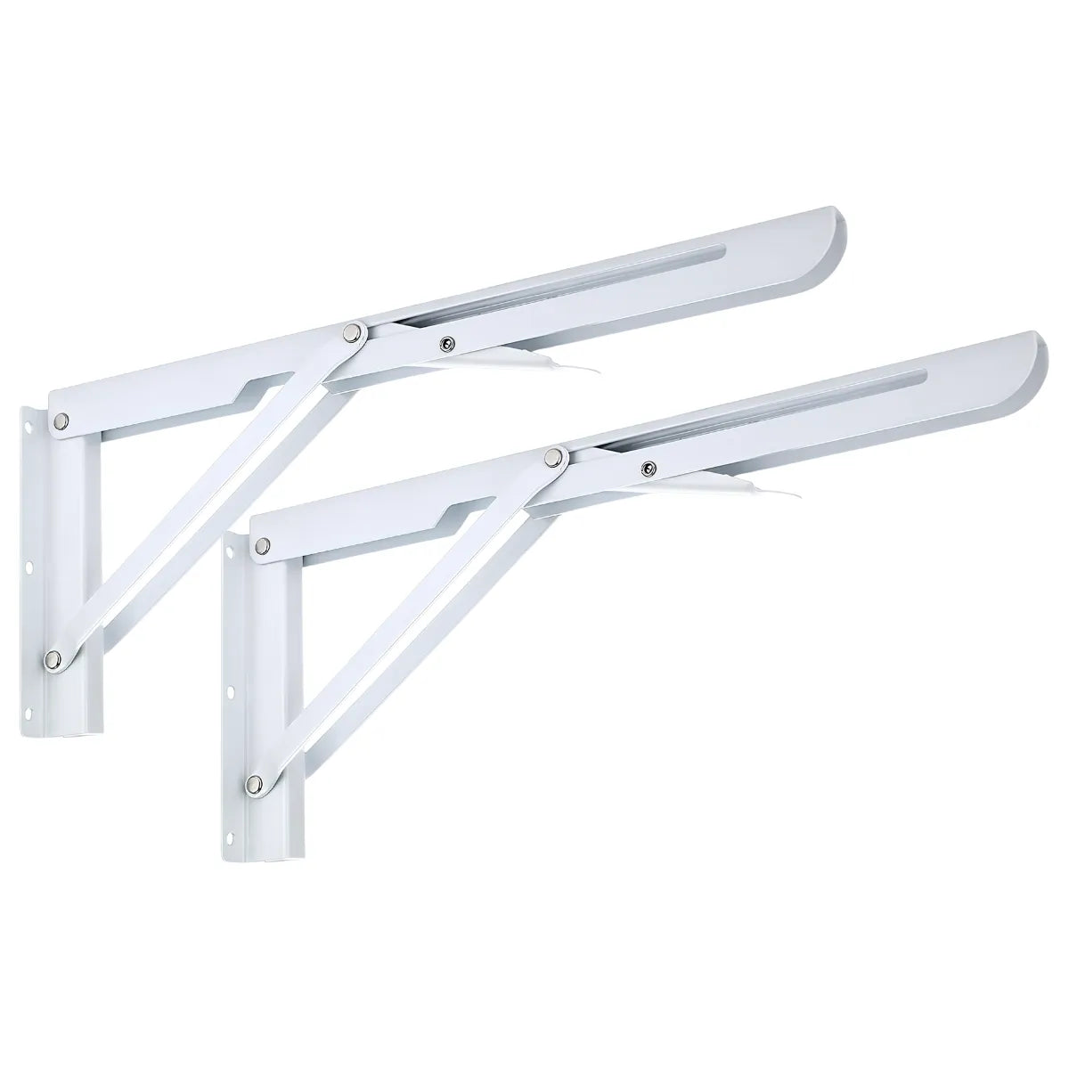 Set 2 Escuadras Soportes Abatibles Plegables Blancas