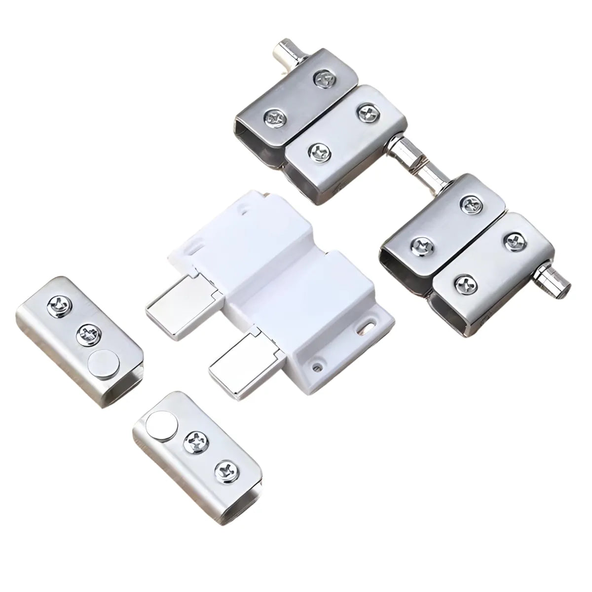Bisagra Pivotante 2 Hojas para Vidrio Con Retén Push To Open