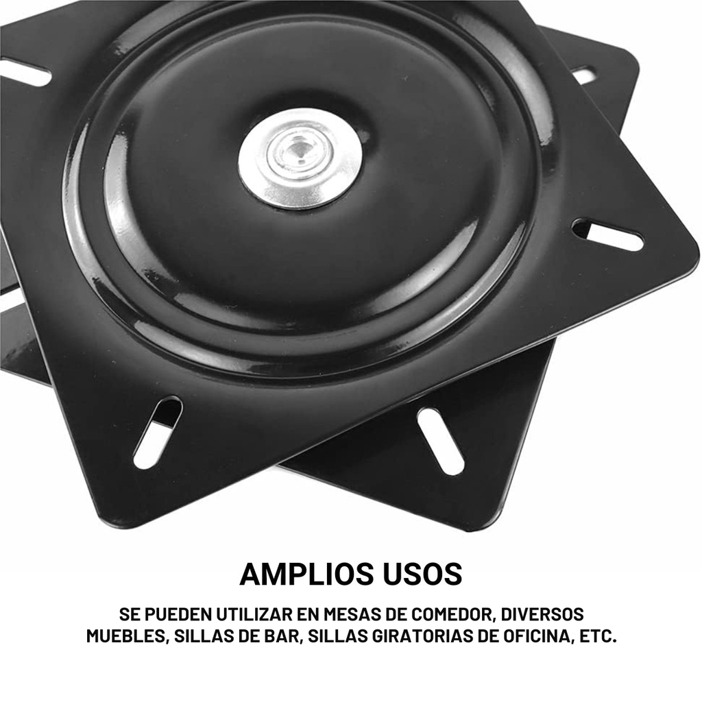 Base Giratoria Cuadrada Negra 10 Pulgadas (240 x 240 mm)
