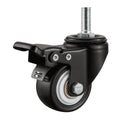 Rueda Industrial de PVC Negra con Hilo