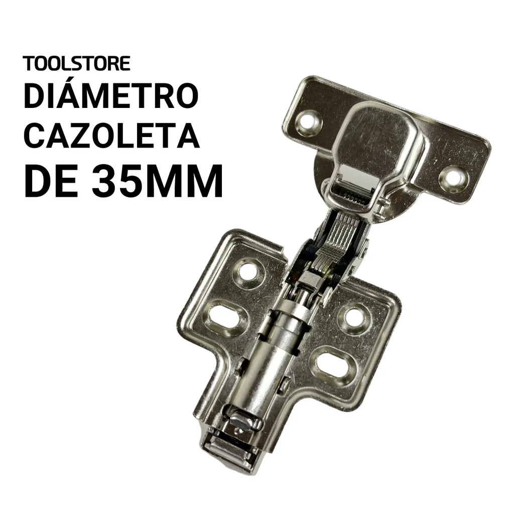 Bisagra Semi Curva Cierre Suave 35mm Con Clip Caja 50 Pares