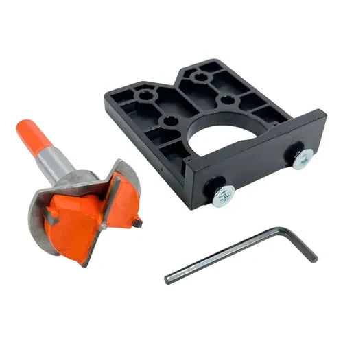 Kit Broca Forstner 35 mm con Tope para Bisagra Cazoleta + Plantilla Ligna