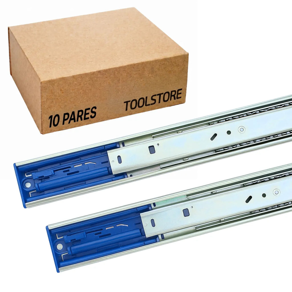 Correderas Telescópicas para Cajón H45 Doble Función (Push+Soft) caja 10 pares