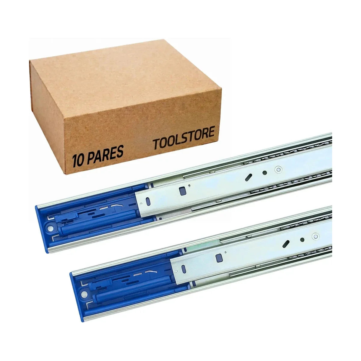 Correderas Telescópicas para Cajón H45 Doble Función (Push+Soft) caja 10 pares