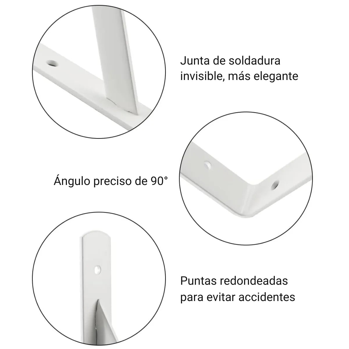 Escuadra Soporte para Repisa Reforzado Blanco Star