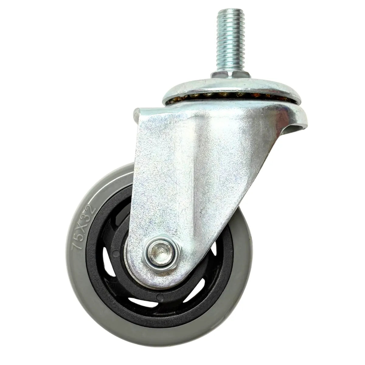 Rueda Industrial de PVC Gris con Hilo M12