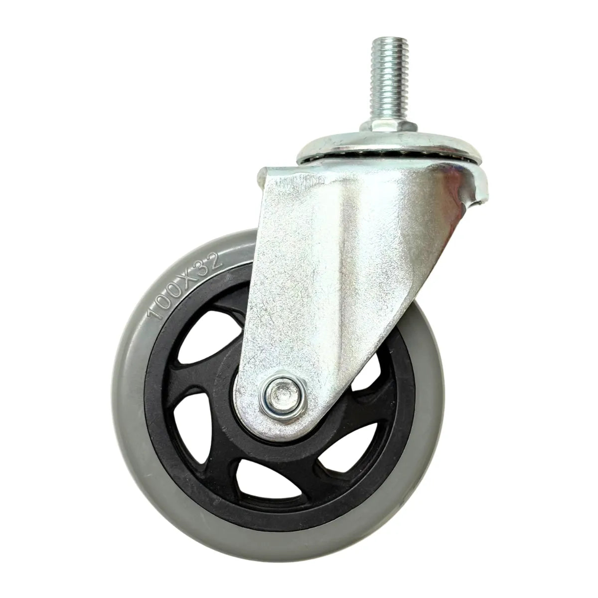 Rueda Industrial de PVC Gris con Hilo M12
