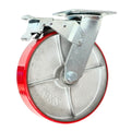 Rueda de Hierro/PU Roja Reforzada con Placa