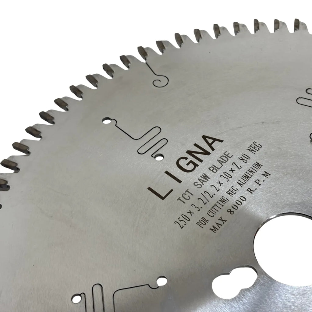 Disco Sierra Circular 250" x 3.2/2.2 x 30mm NEG Aluminio 80T Ligna