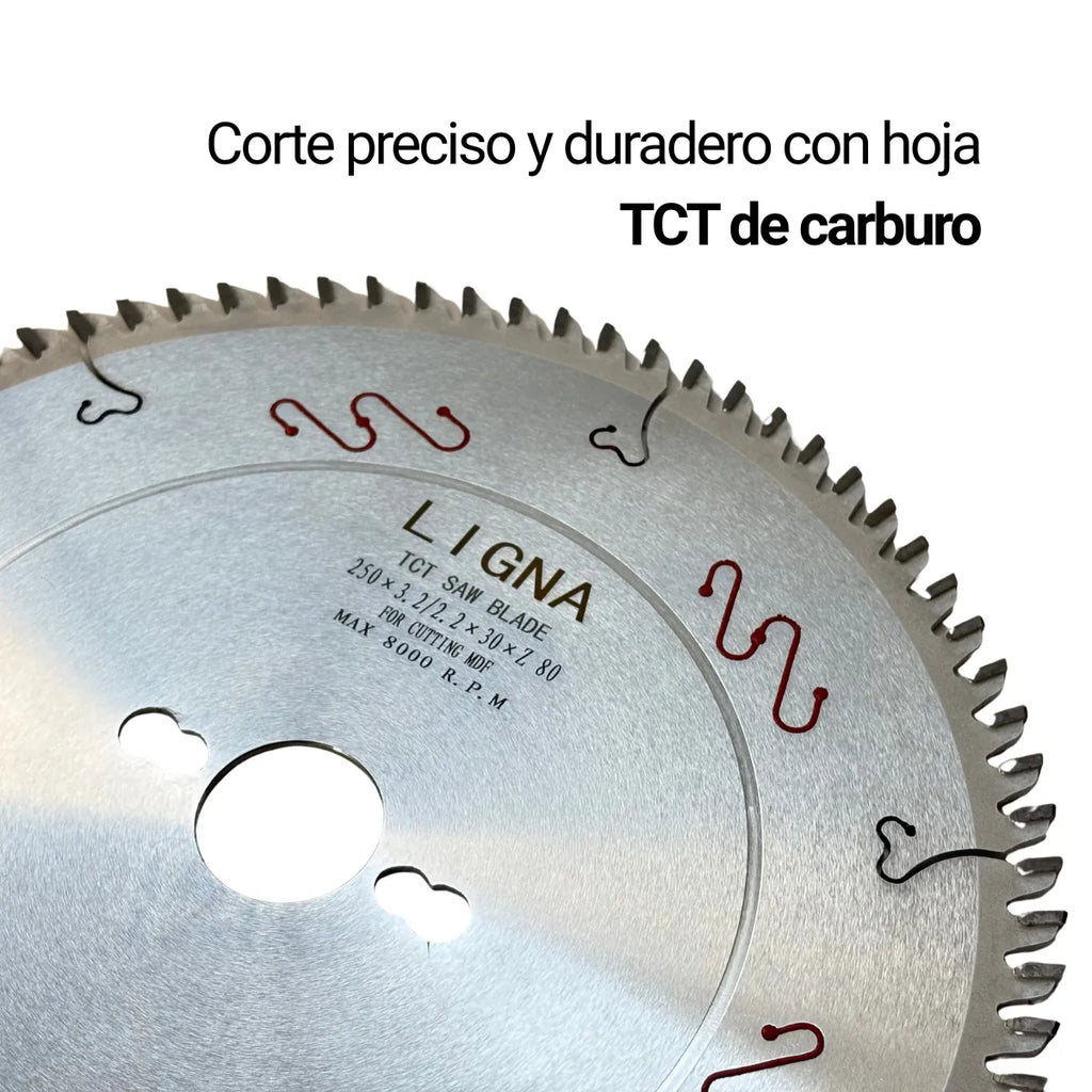 Disco Sierra Circular 250x3.2x30mm 80T TRF para MDF Ligna