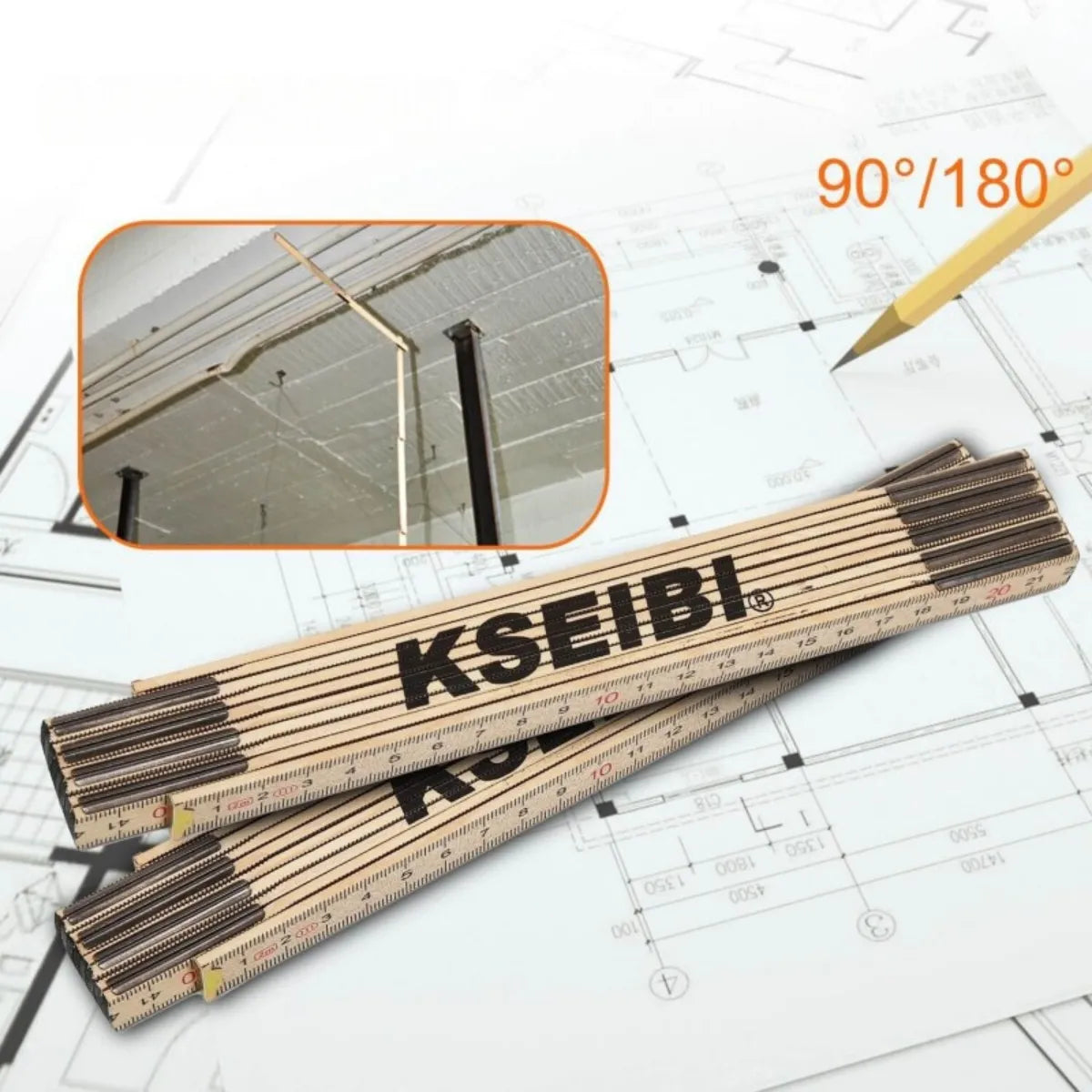 Regla Plegable de Madera Haya Premium 2 Metros Kseibi #303590