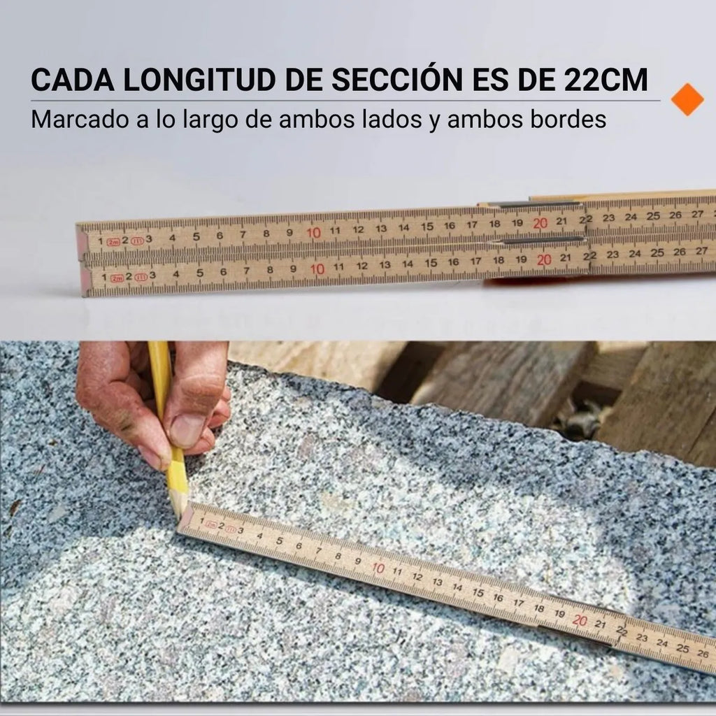 Regla Plegable de Madera Haya Premium 2 Metros Kseibi #303590