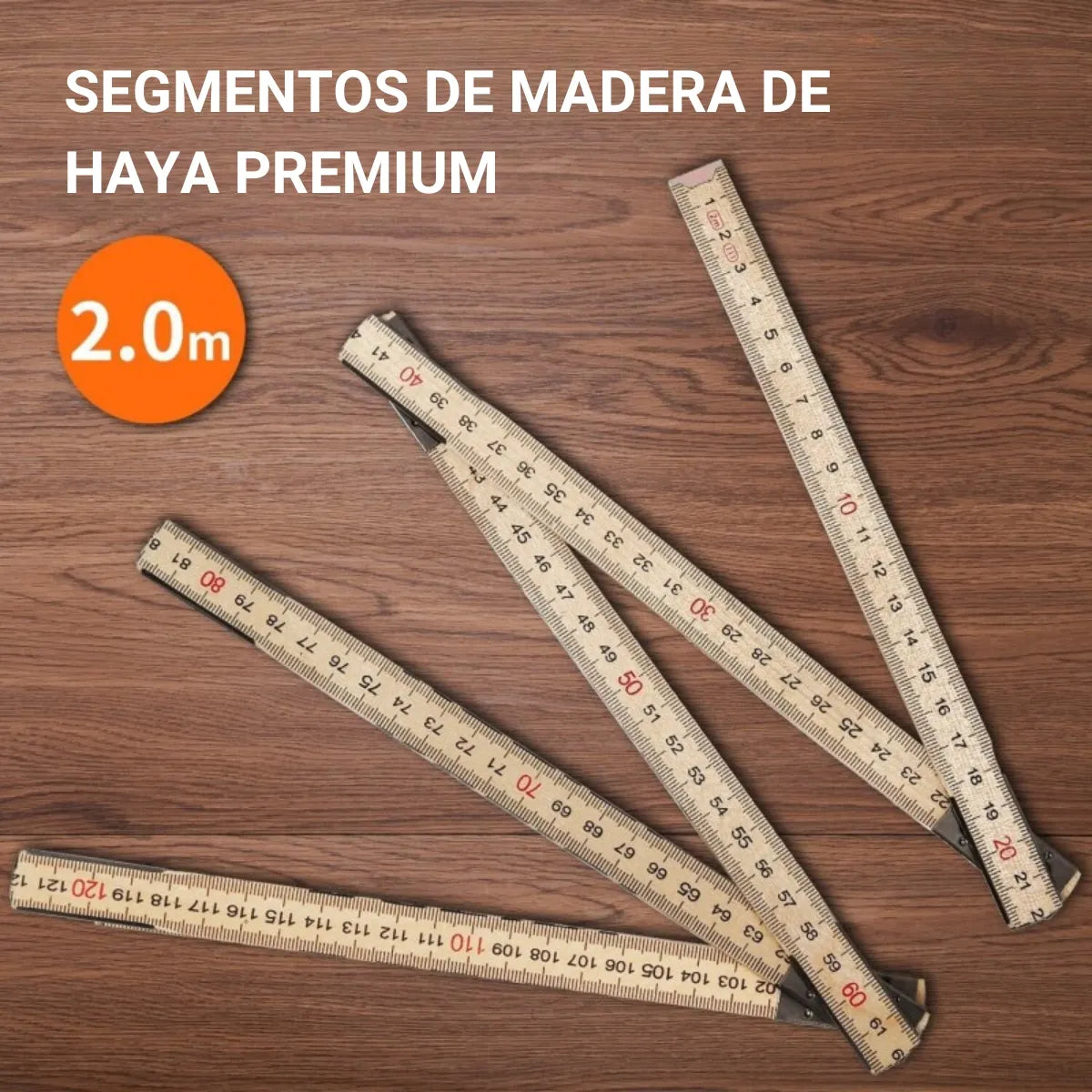 Regla Plegable de Madera Haya Premium 2 Metros Kseibi #303590