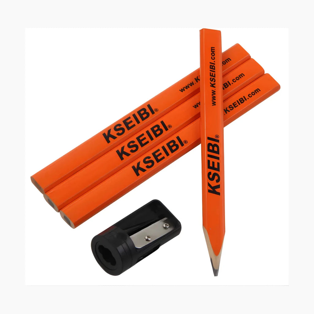 Set de Lápices de Carpintero 18 cm con Sacapuntas 5 Piezas Kseibi #312700