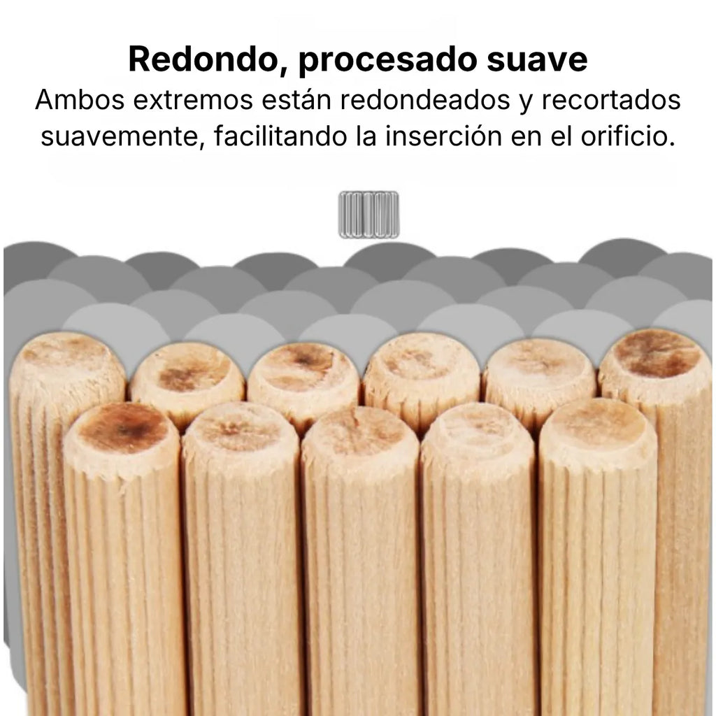 Tarugos de Madera Maciza Estriados para Ensambles Kaseibi