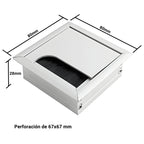 Pasacable Cuadrado Embutido 80x80 mm con Cepillo