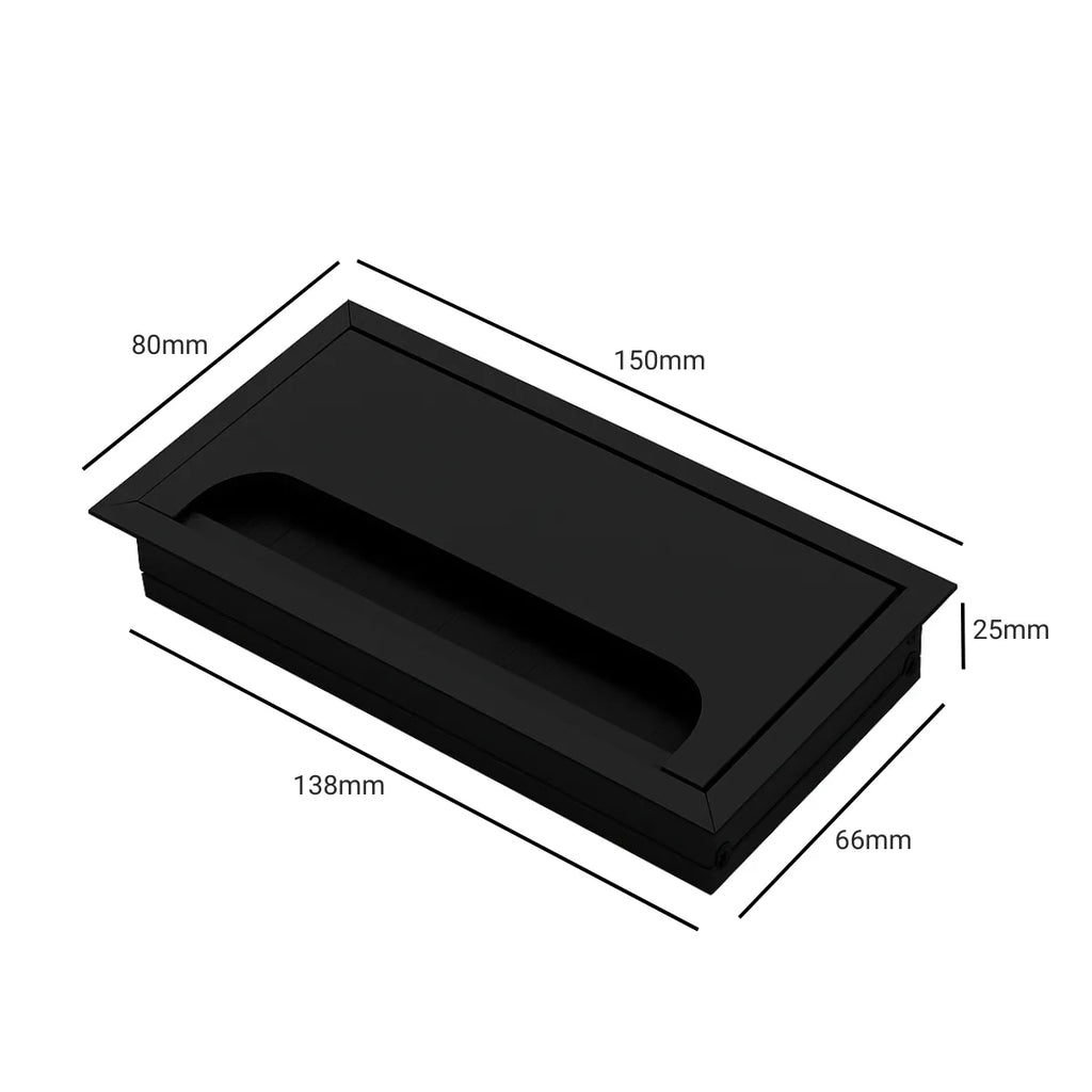 Pasacable Rectangular Embutido 80x150 mm con Cepillo