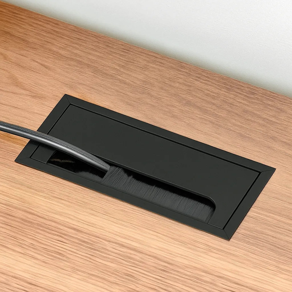 Pasacable Rectangular Embutido 80x150 mm con Cepillo