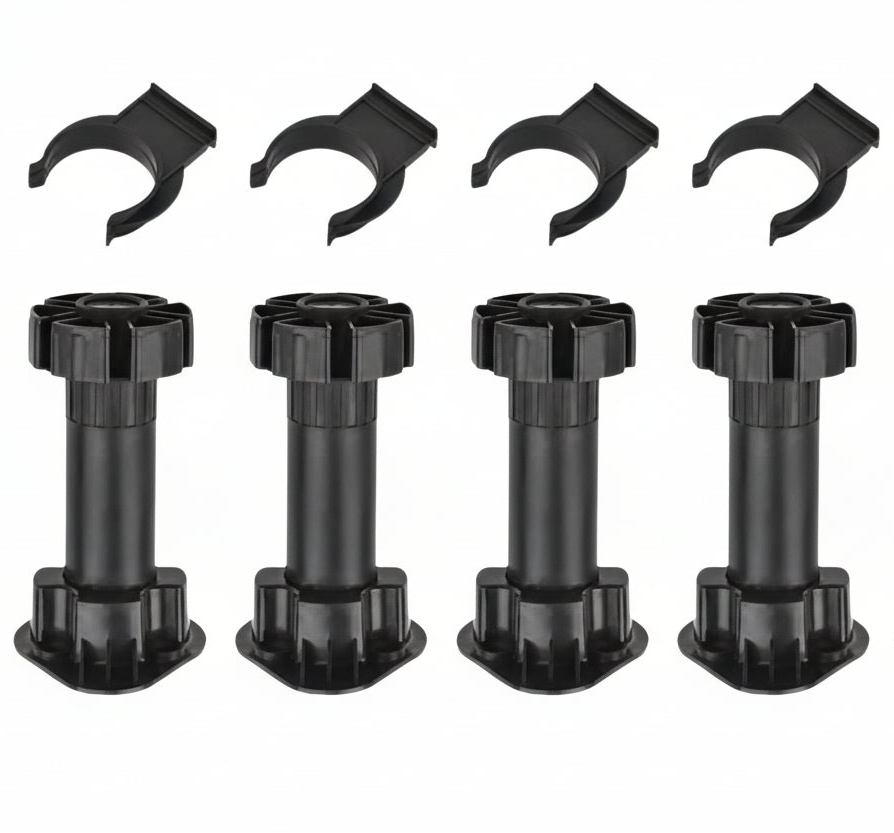 Pata Regulable para Zócalo de Cocina Negra 100mm / 130mm 4 unidades