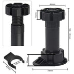 Pata Regulable para Zócalo de Cocina Negra 100mm / 130mm 4 unidades