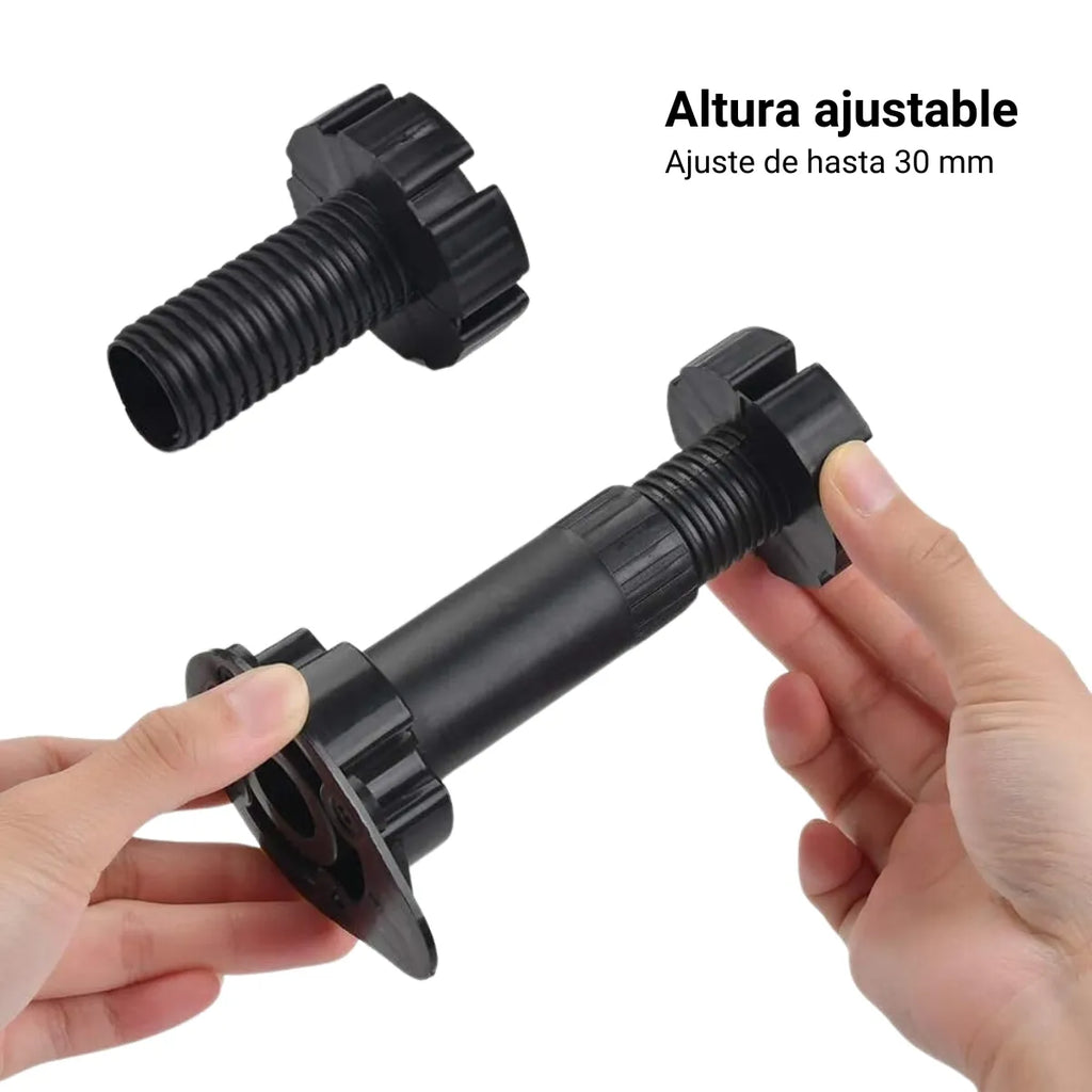 Pata Regulable para Zócalo de Cocina Negra 100mm / 130mm 4 unidades