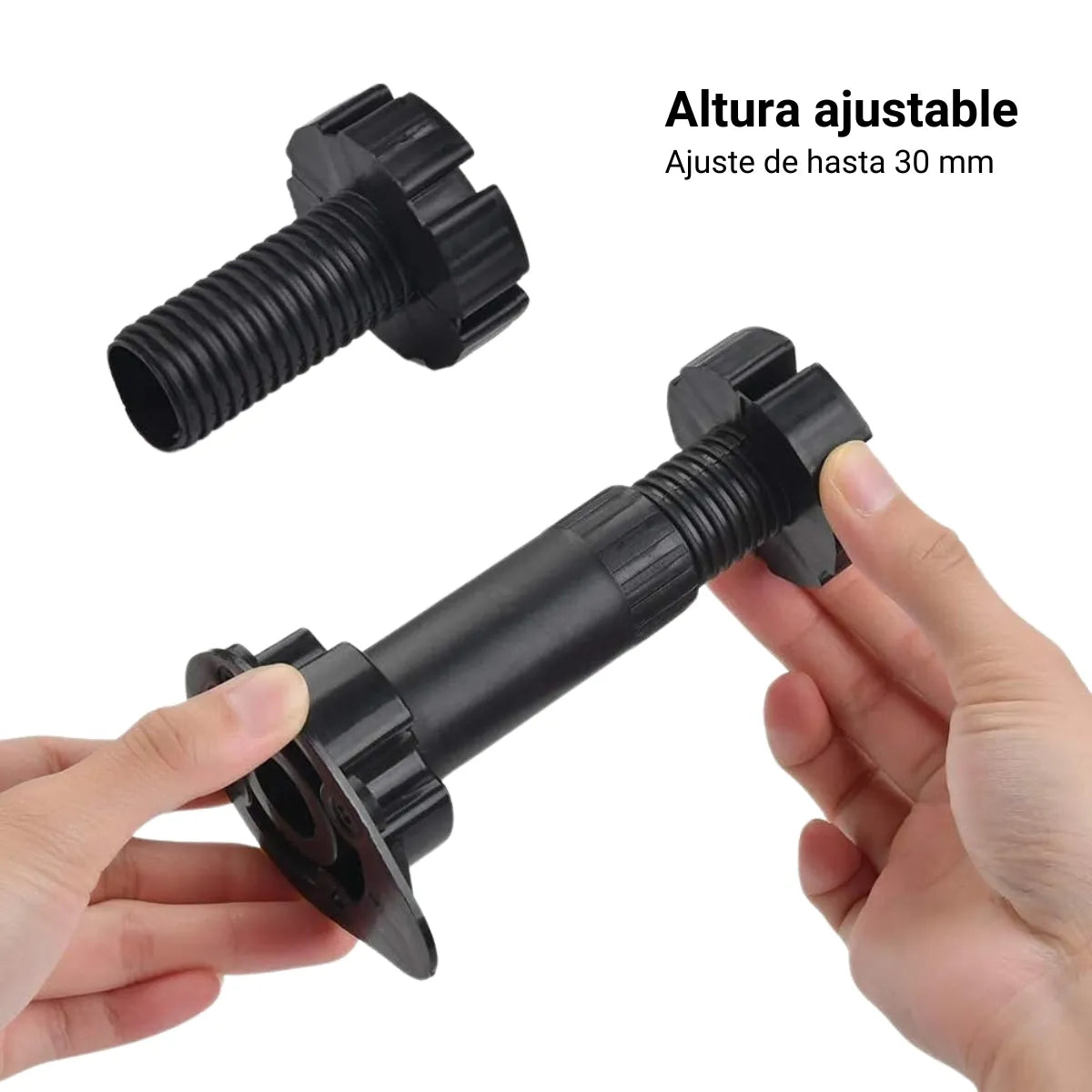 Pata Regulable para Zócalo de Cocina Negra 100mm / 130mm 4 unidades