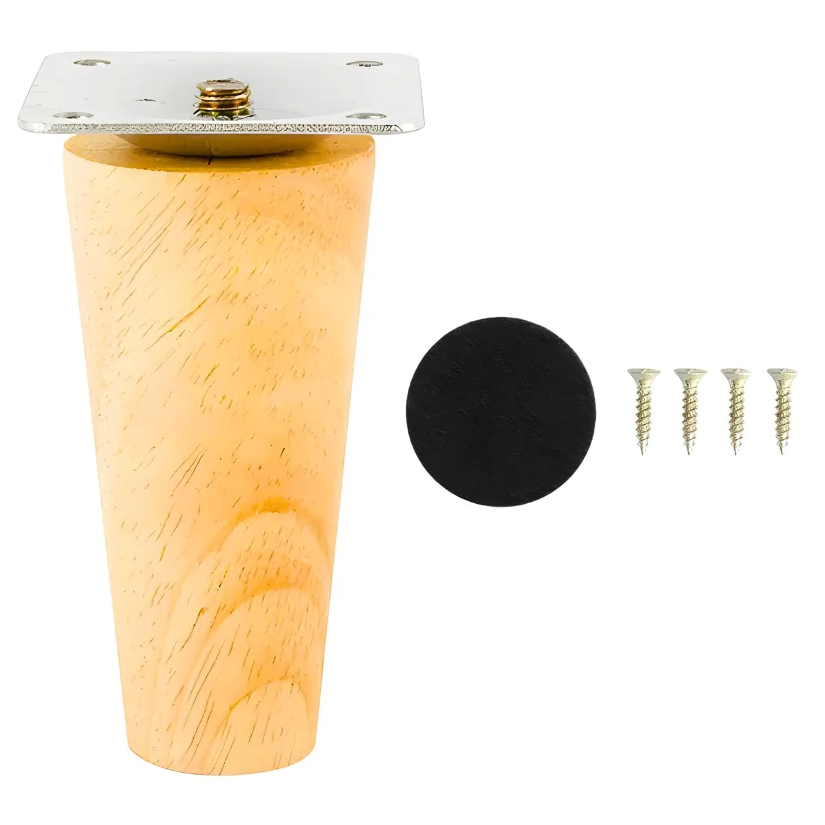 Pata Madera Maciza Cónica para Mueble y Mesa