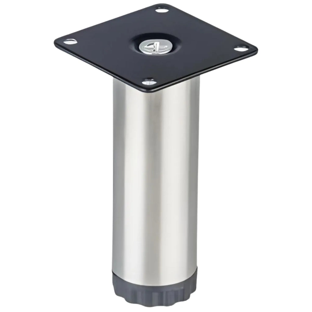 Pata Metálica Regulable Ø38mm para Mueble Acero Pulido