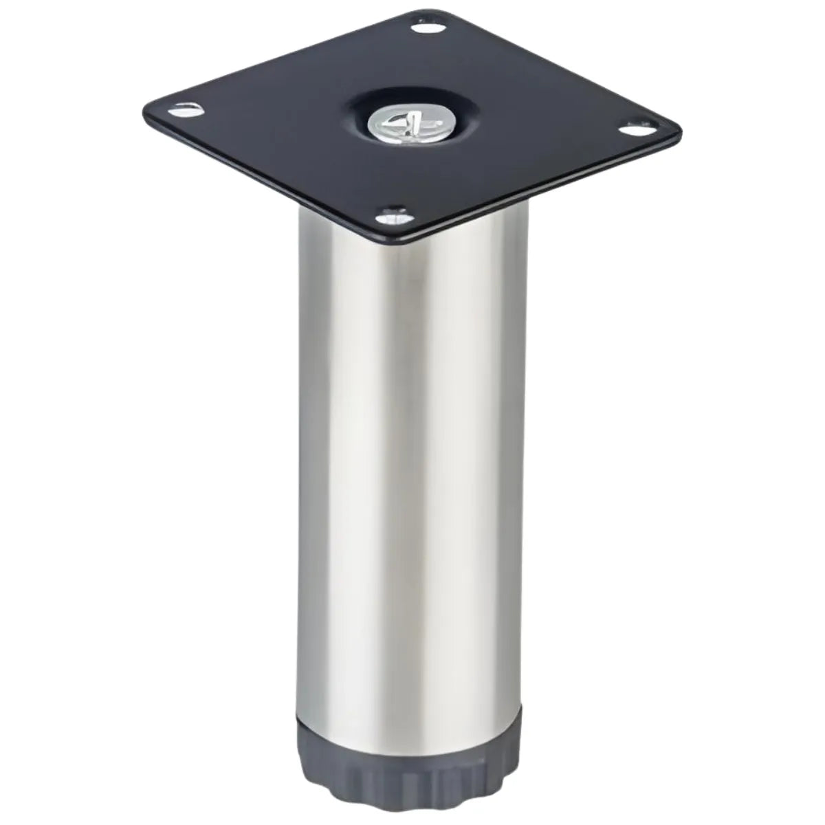 Pata Metálica Regulable Ø38mm para Mueble Acero Pulido