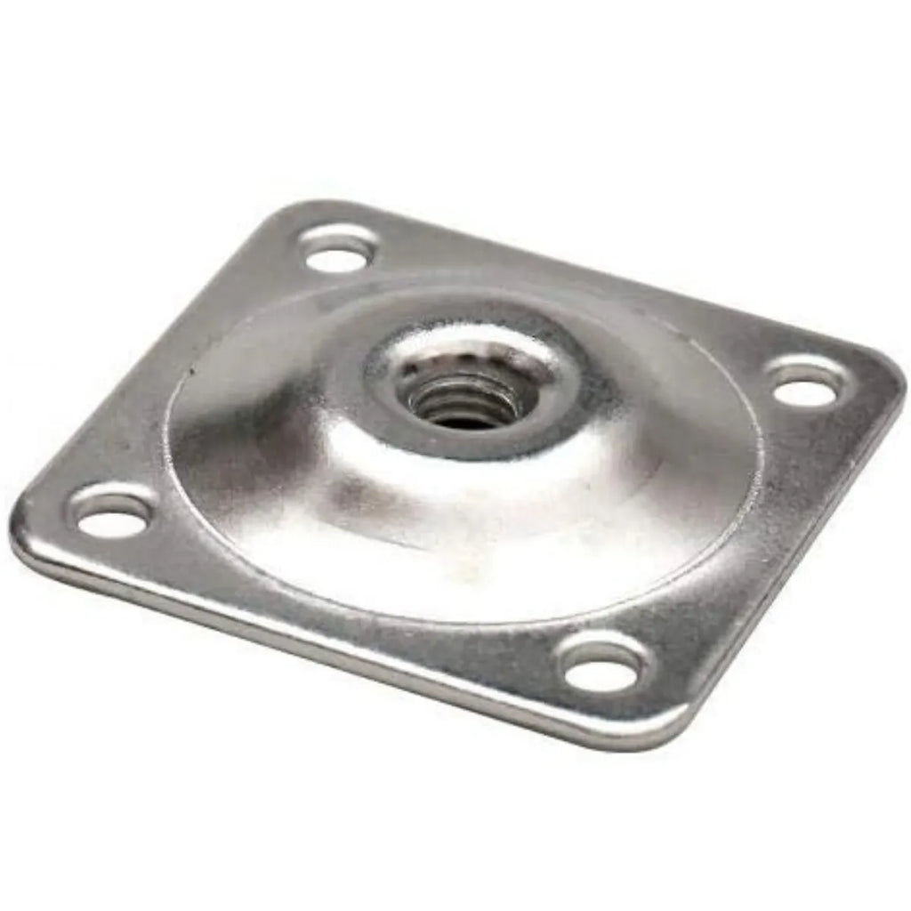 Placa Cuadrada de Montaje Recta para Pata de Mueble Rosca M8