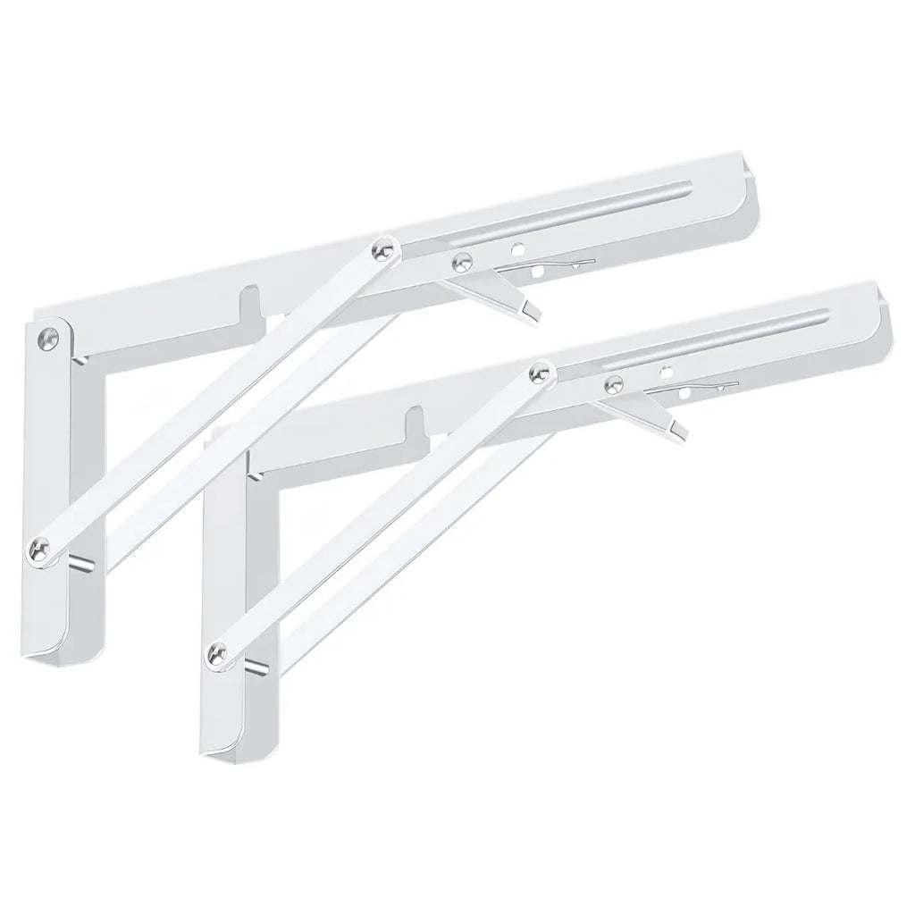 Set 2 Escuadras Soportes Abatibles Plegables Blancas