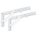Set 2 Escuadras Soportes Abatibles Plegables Blancas