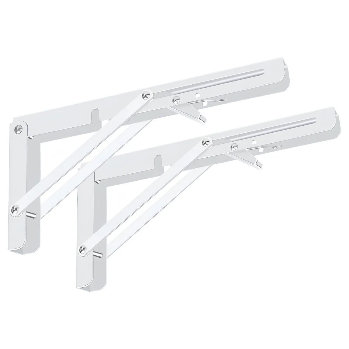 Set 2 Escuadras Soportes Abatibles Plegables Blancas