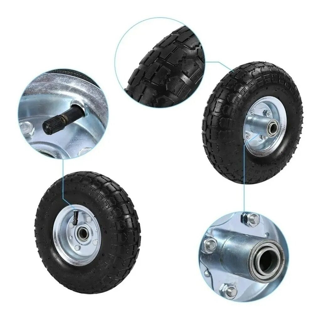 Rueda Neumática 10 Pulgadas 3.50-4 Eje 16 mm para Yegua