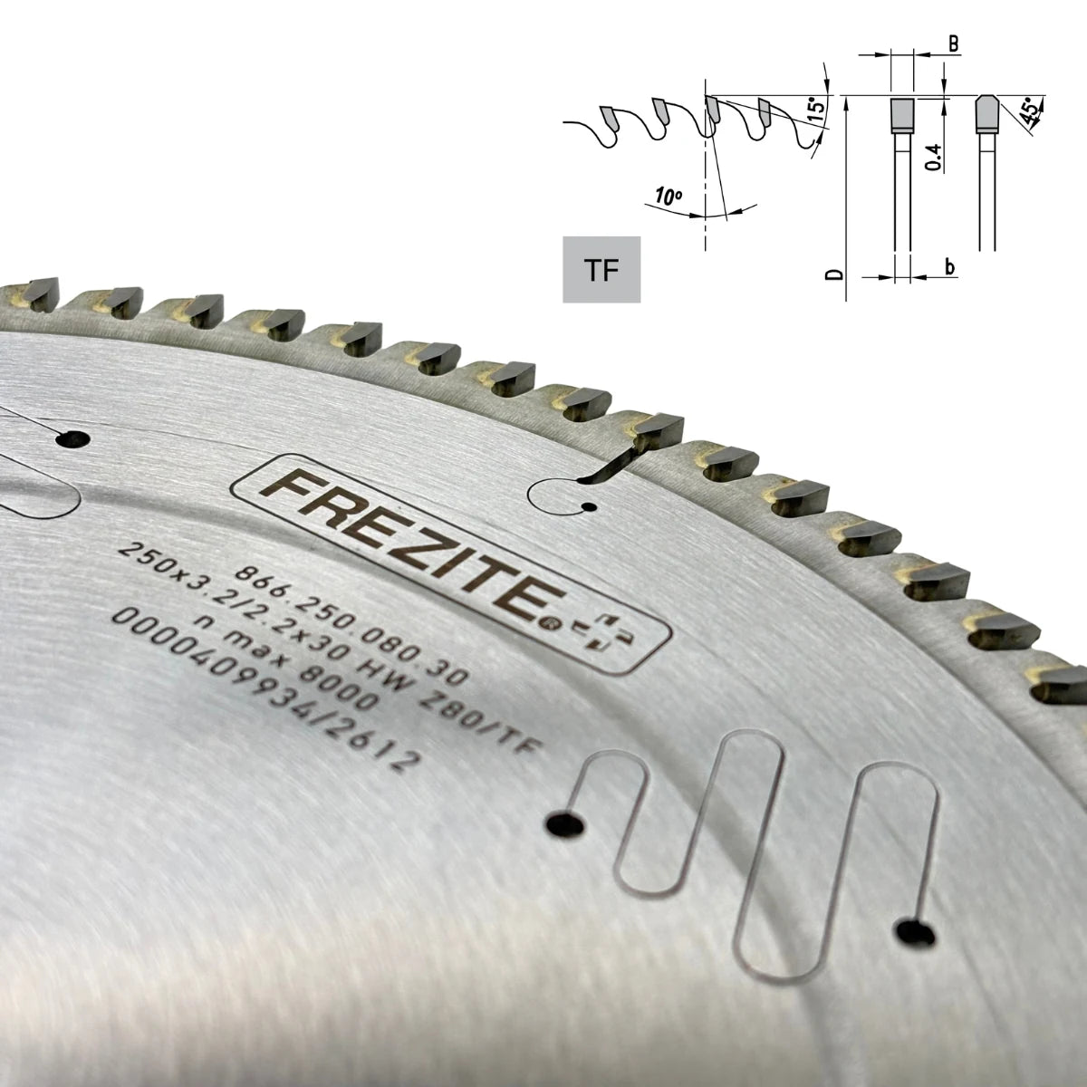 Disco sierra circular Frezite 250 mm 80 dientes TF