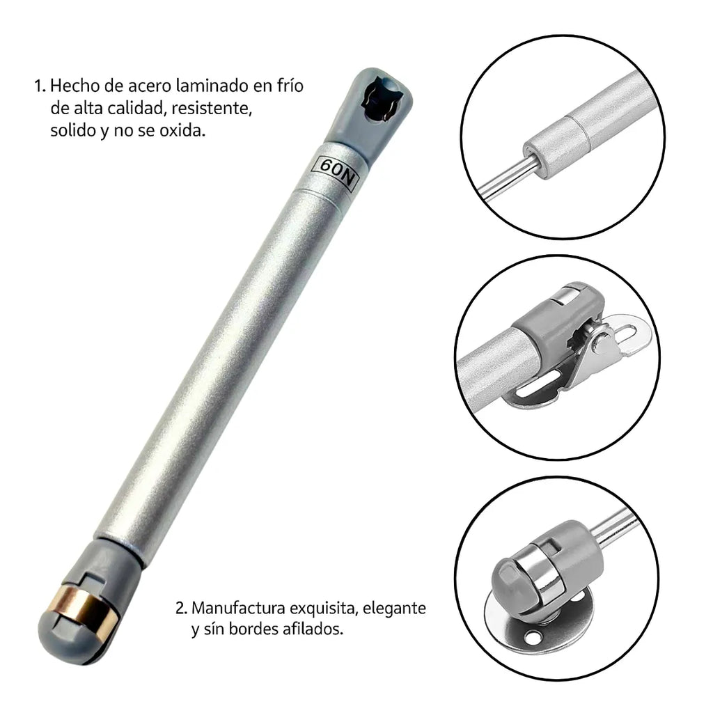 Pistón Bombín a Gas para Puerta con Apertura Hacia Abajo 60N