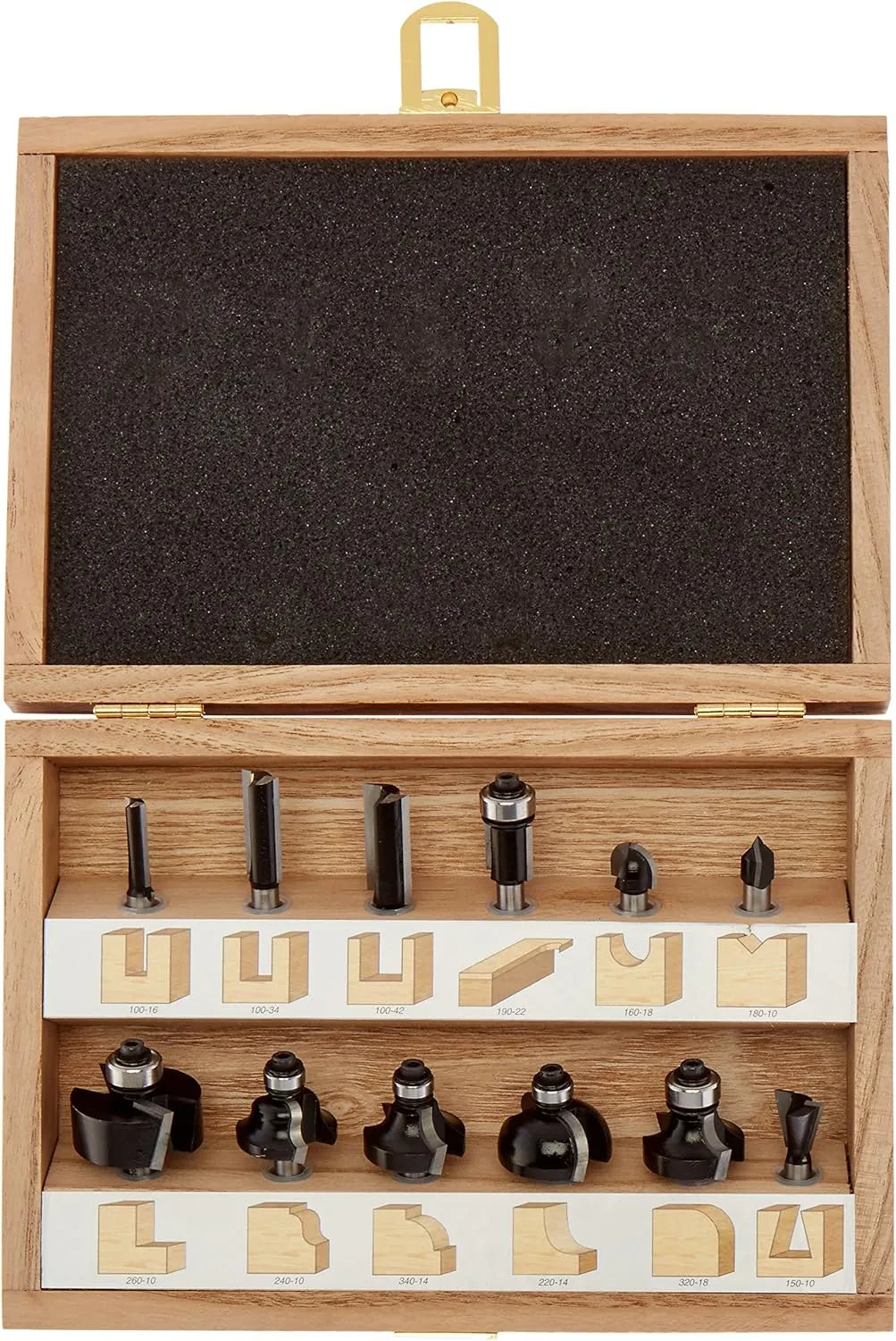 Juego de Fresas Multiuso 12 Piezas Vástago 1/4" Timberline TRS-120
