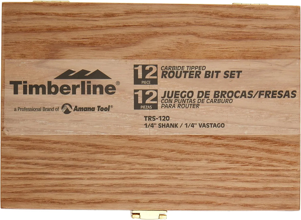 Juego de Fresas Multiuso 12 Piezas Vástago 1/4" Timberline TRS-120