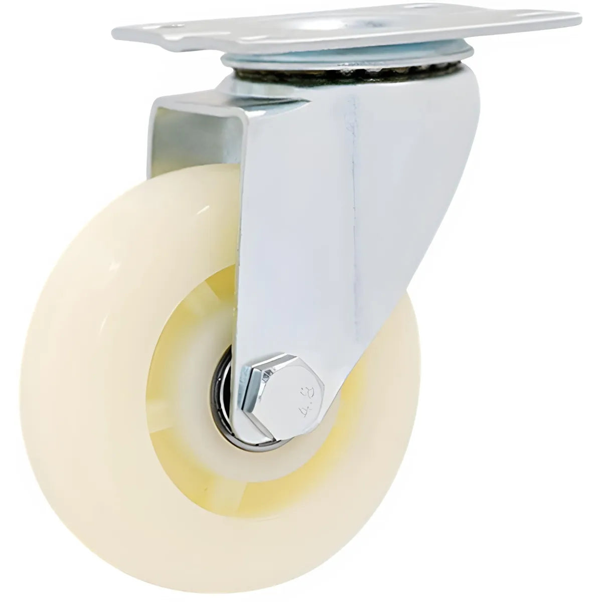 Rueda Industrial de PP Blanco con Placa Atornillable