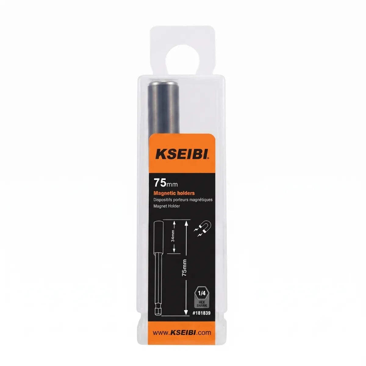 Adaptador Portapuntas Magnético Hexagonal 1/4" Kseibi 75 mm (foto 5)